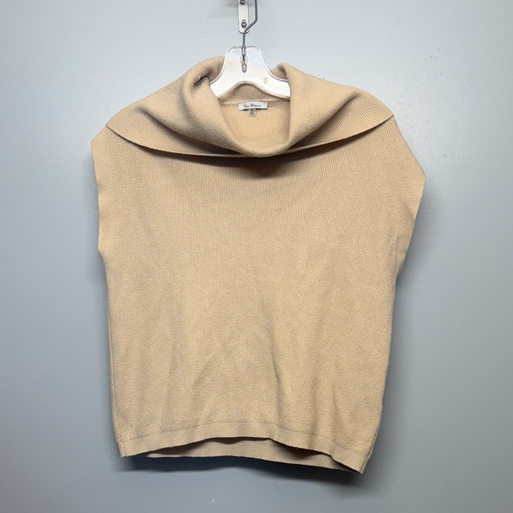 Vila Milano Women's Cream Turtleneck Oversized Sleeveless Sweater